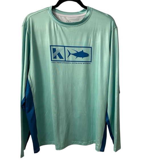 Koofin Gear High Performance Offshore Apparel Long Sleeve Fishing Shirt Sz L GUC - Picture 1 of 7